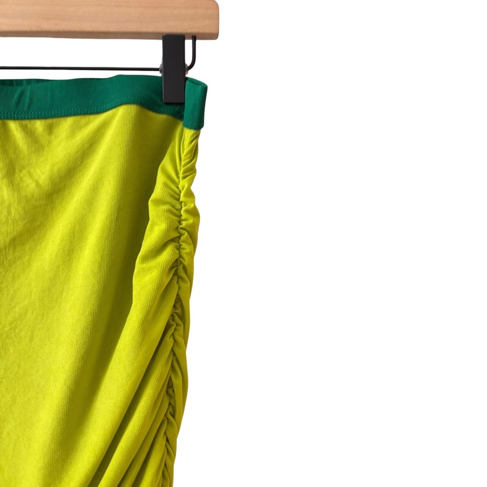Simon Miller Mesh Pluto Ruched Maxi Skirt Lime Green Forest Green Size L - Picture 3 of 6